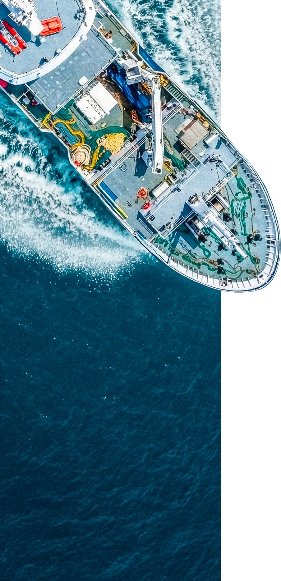 Le palangrier Atlas Cove vu du ciel — Réunion Pêche Australe