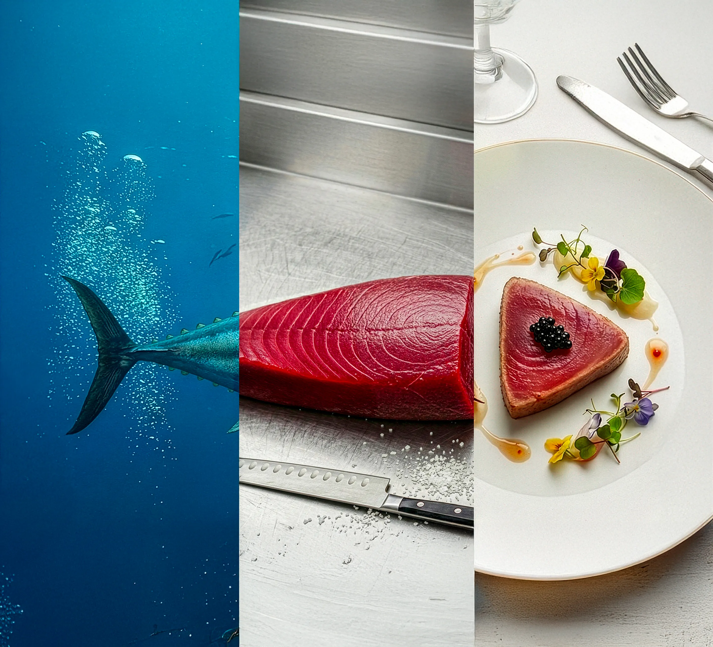Le groupe Reunimer — de l'océan à l'assiette, en trois images : pêche, transformation et gastronomie